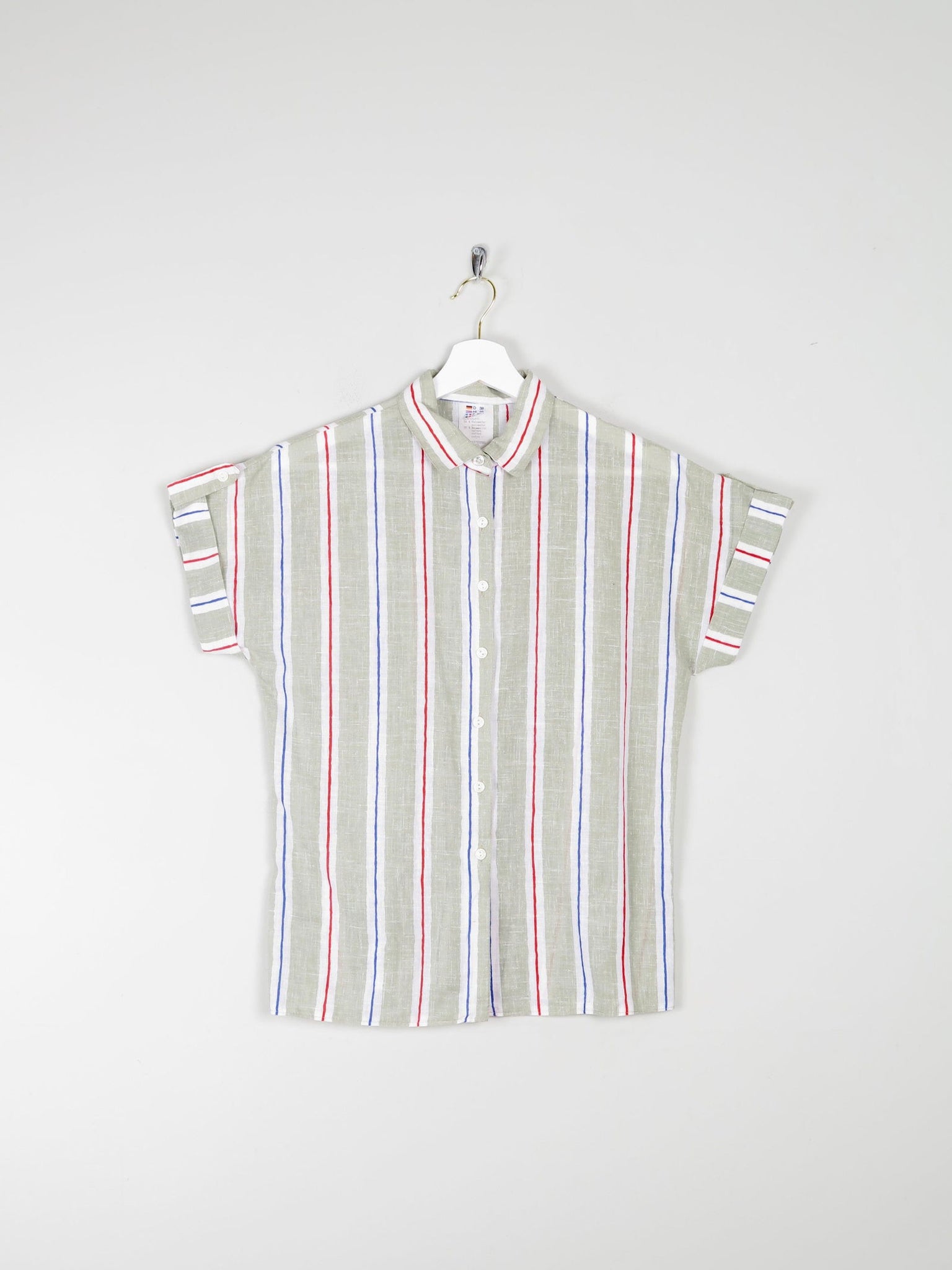 Women's Vintage Short Sleeve Striped Blouse 10/12 - The Harlequin