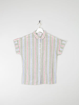 Women's Vintage Short Sleeve Striped Blouse 10/12 - The Harlequin