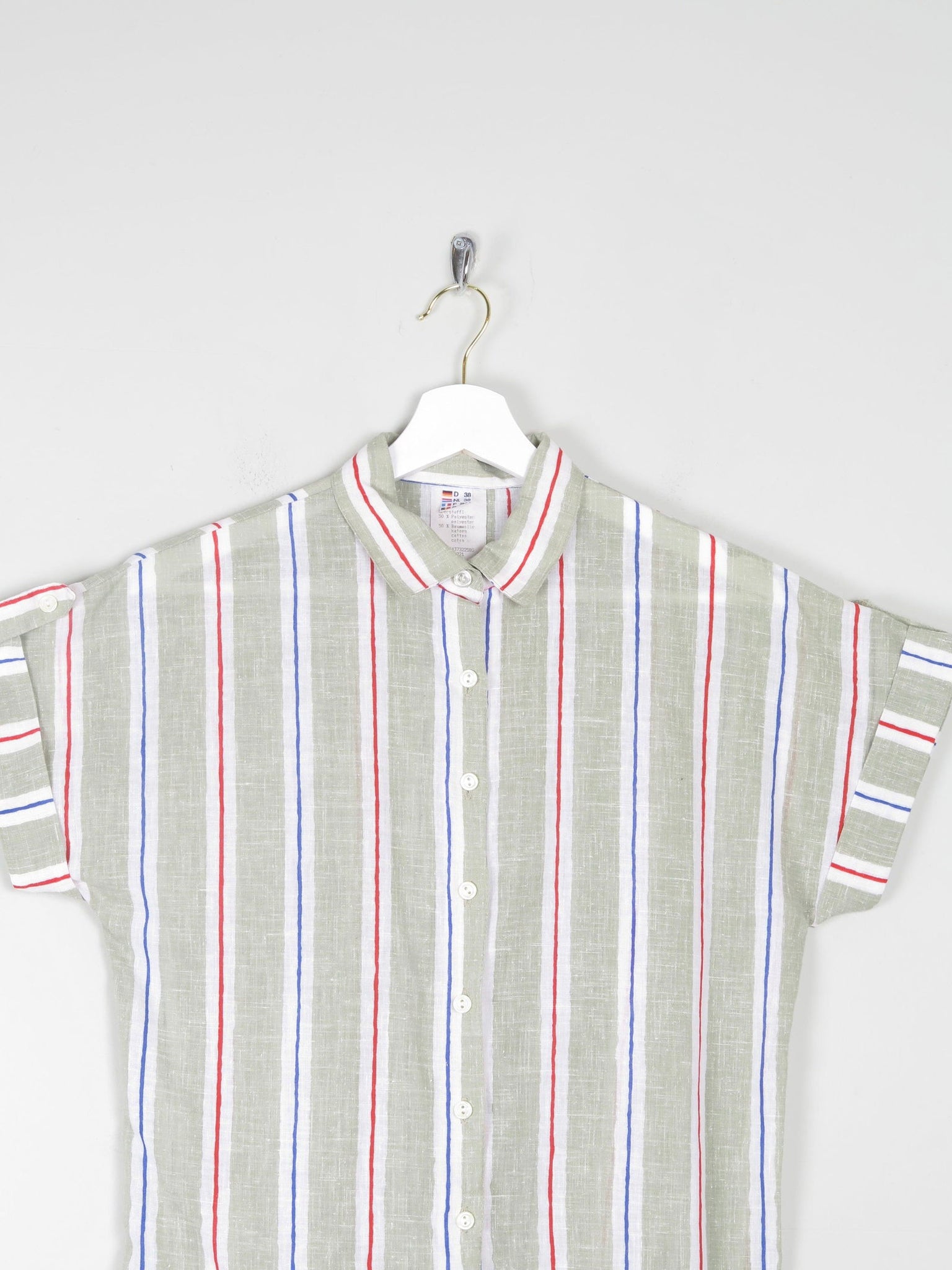 Women's Vintage Short Sleeve Striped Blouse 10/12 - The Harlequin