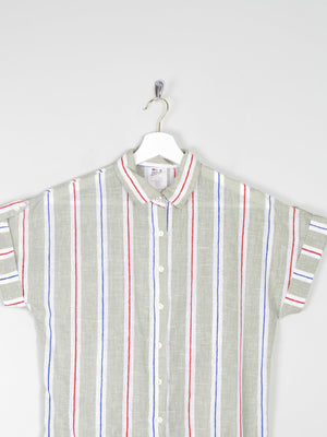 Women's Vintage Short Sleeve Striped Blouse 10/12 - The Harlequin