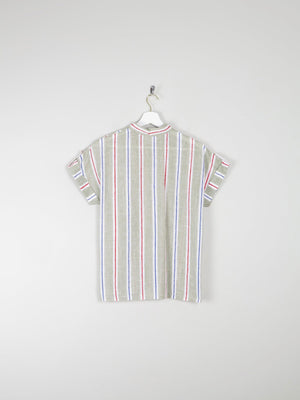 Women's Vintage Short Sleeve Striped Blouse 10/12 - The Harlequin