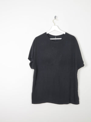 Women's Vintage Silk Short Sleeved Blouse With Embroidery M/L - The Harlequin