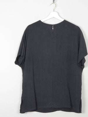 Women's Vintage Silk Short Sleeved Blouse With Embroidery M/L - The Harlequin