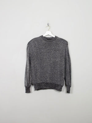 Women's Vintage Silver Lurex Jumper S/M - The Harlequin