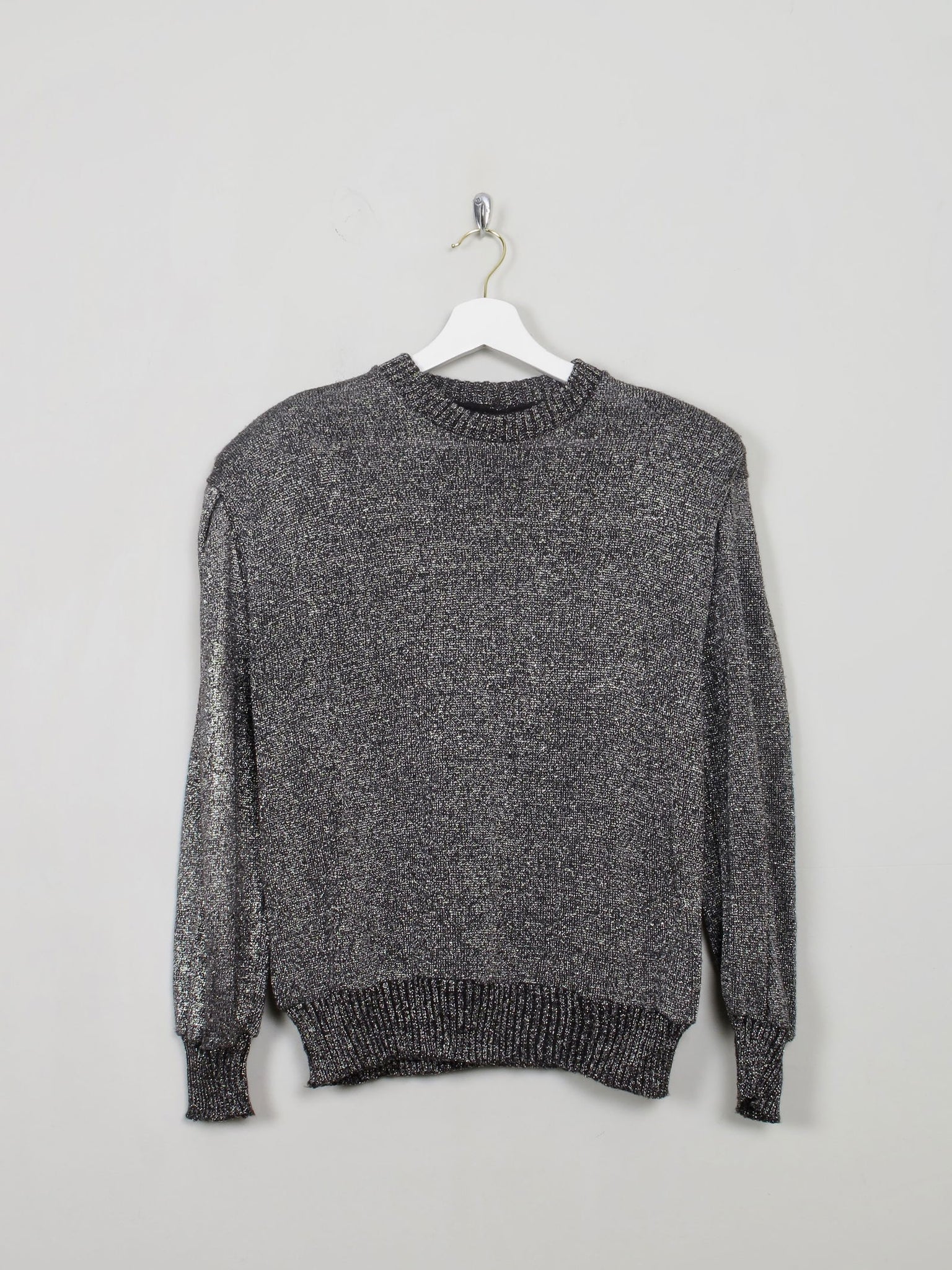 Women's Vintage Silver Lurex Jumper S/M - The Harlequin