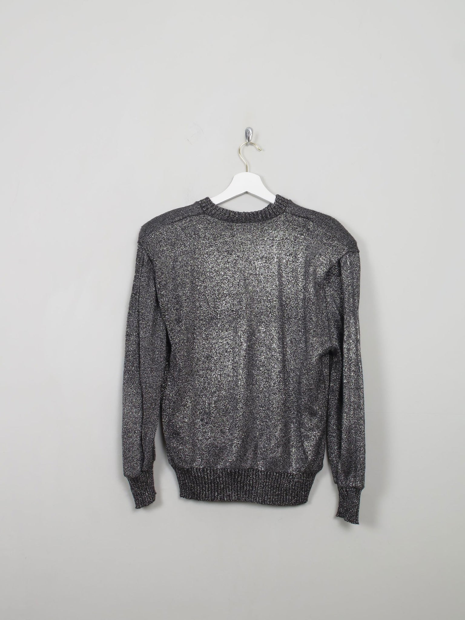 Women's Vintage Silver Lurex Jumper S/M - The Harlequin