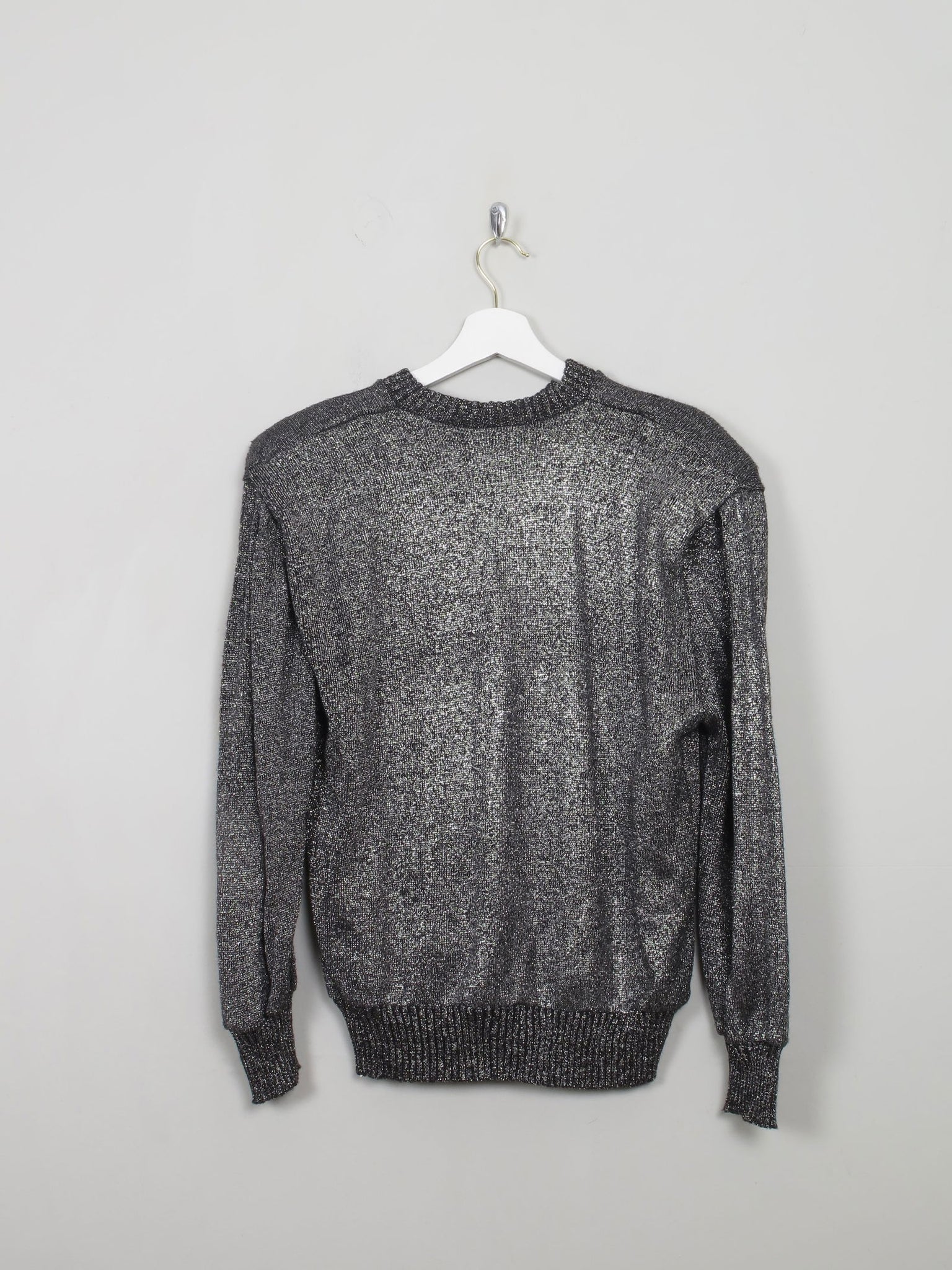 Women's Vintage Silver Lurex Jumper S/M - The Harlequin