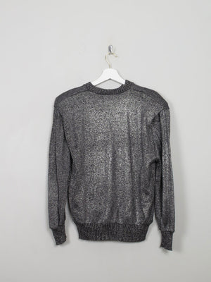 Women's Vintage Silver Lurex Jumper S/M - The Harlequin