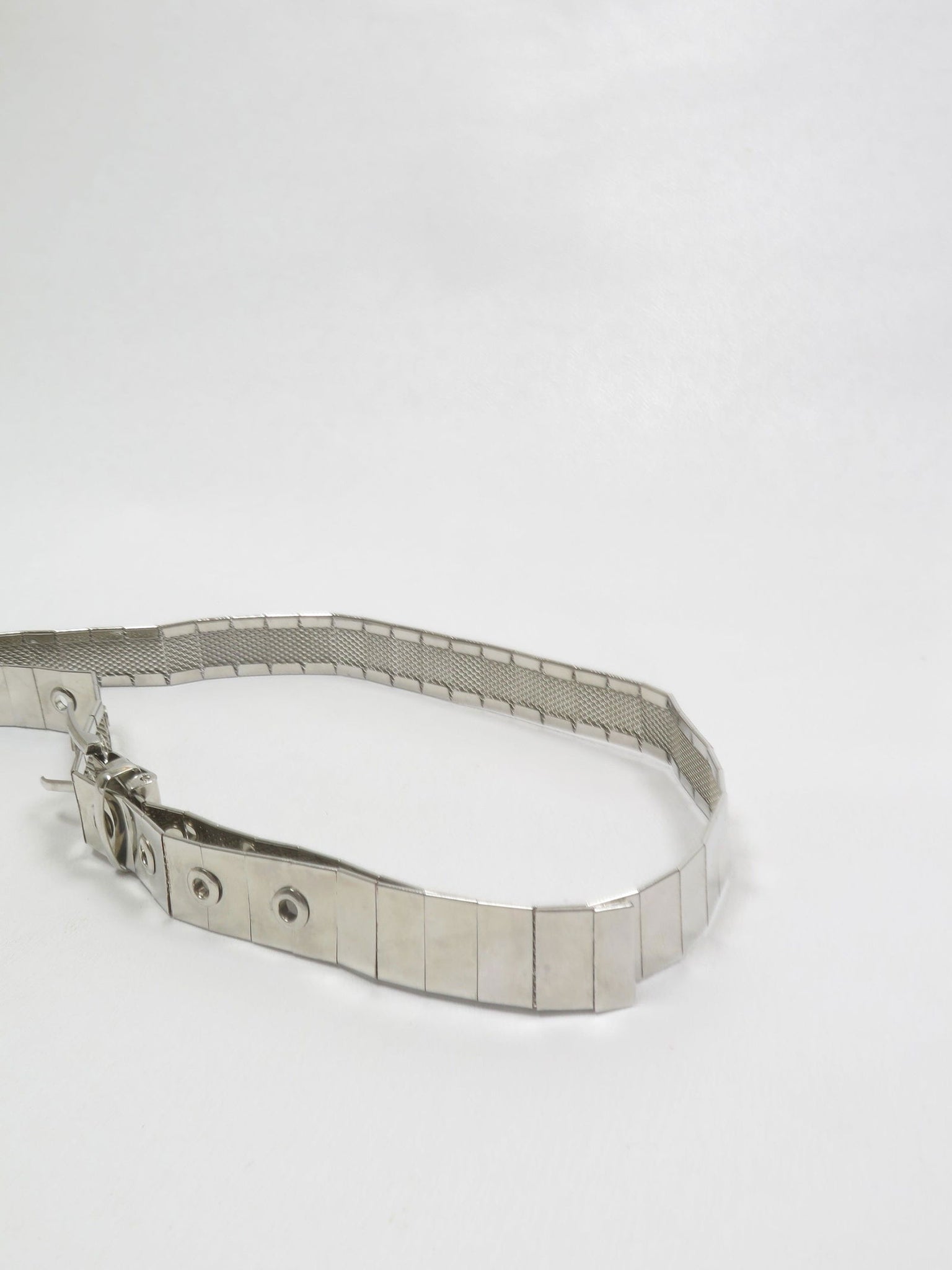 Women's Vintage Silver Metal Belt S-M - The Harlequin