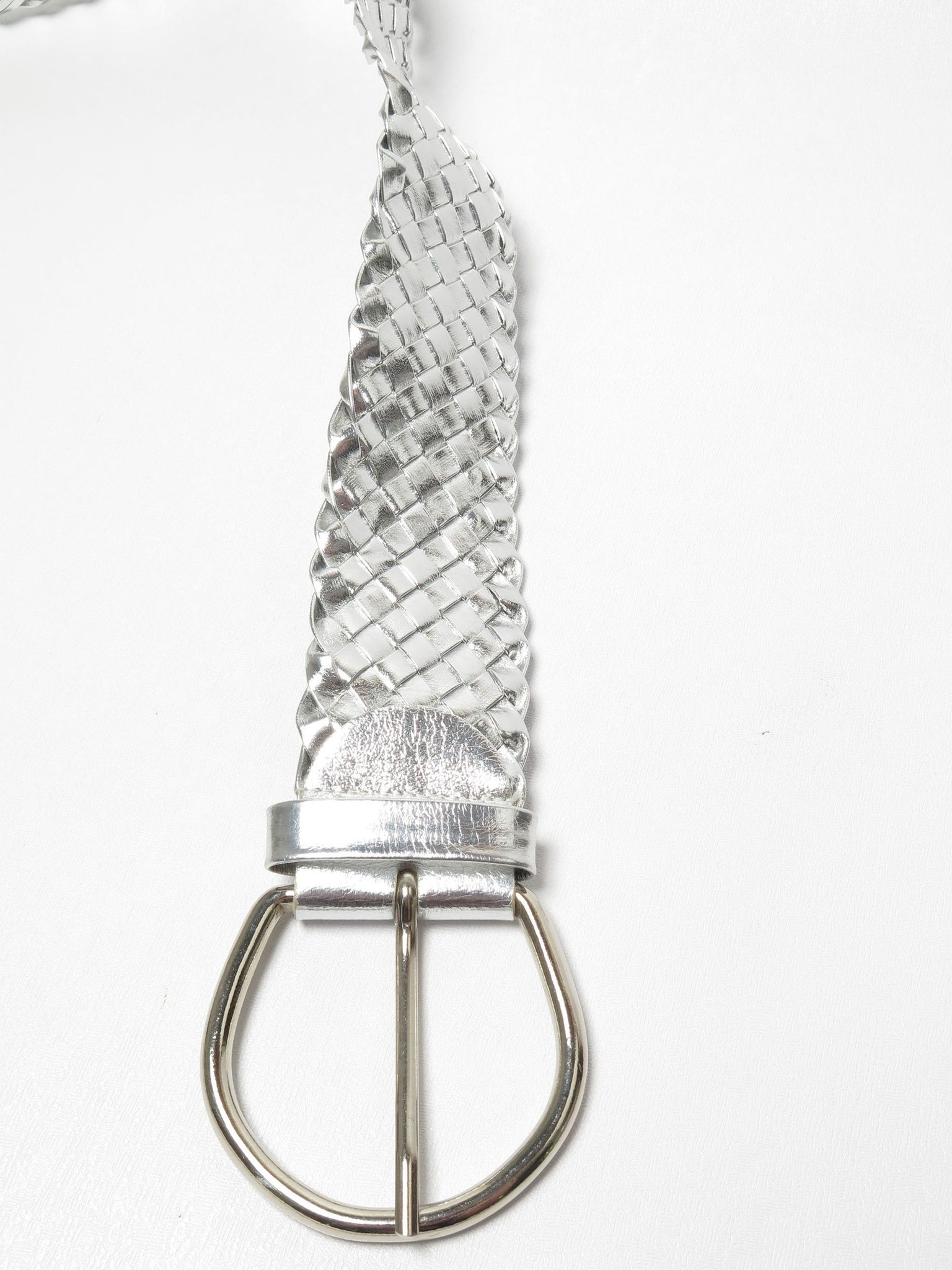 Women’s Vintage Silver Weave Belt M - The Harlequin