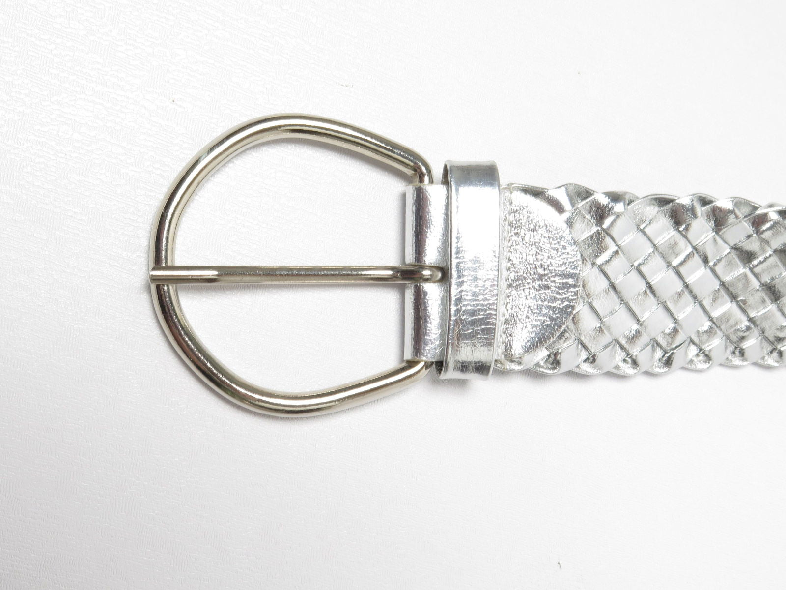 Women’s Vintage Silver Weave Belt M - The Harlequin