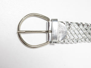 Women’s Vintage Silver Weave Belt M - The Harlequin