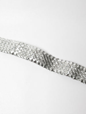 Women’s Vintage Silver Weave Belt M - The Harlequin