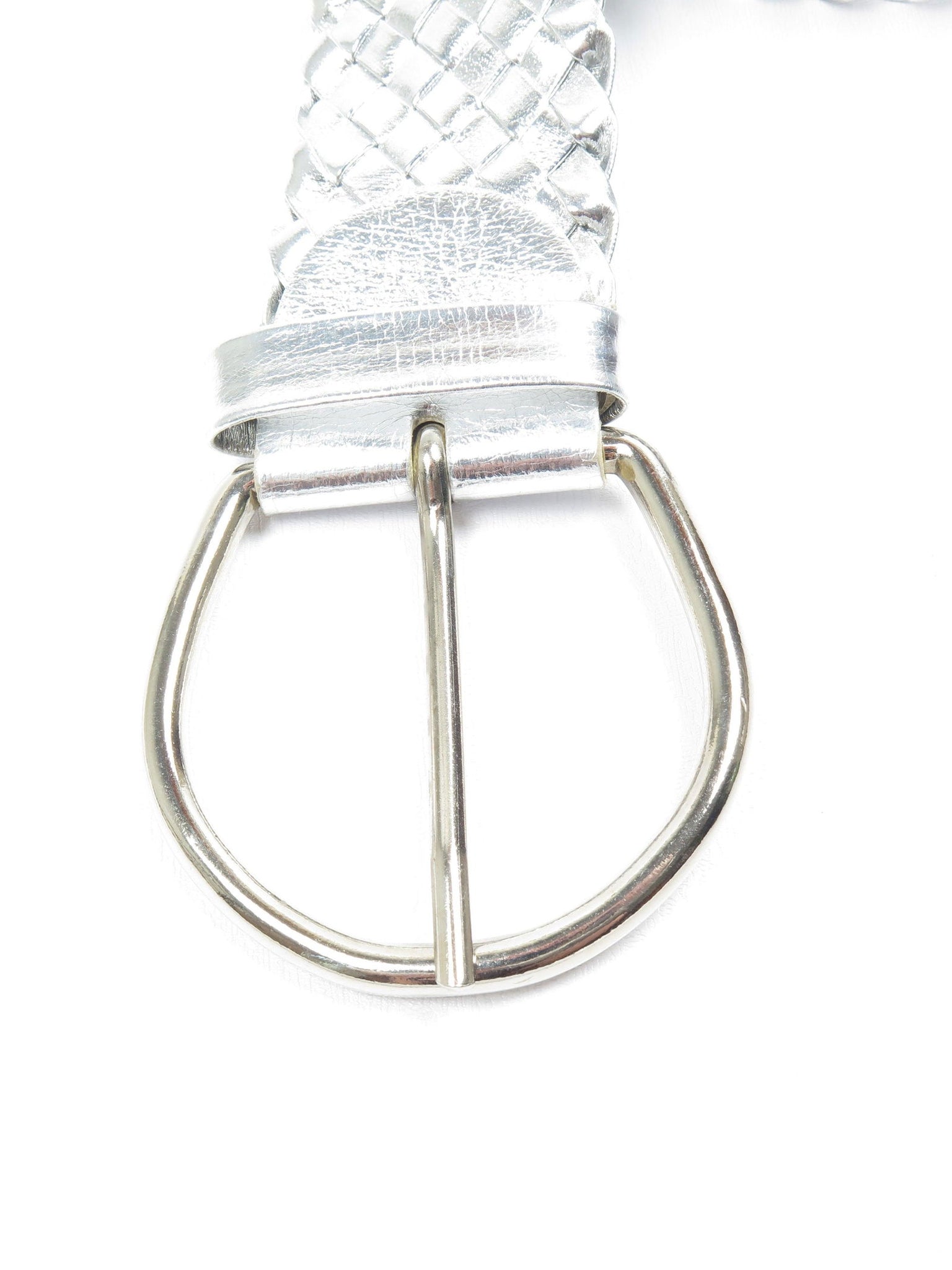 Women’s Vintage Silver Weave Belt M - The Harlequin
