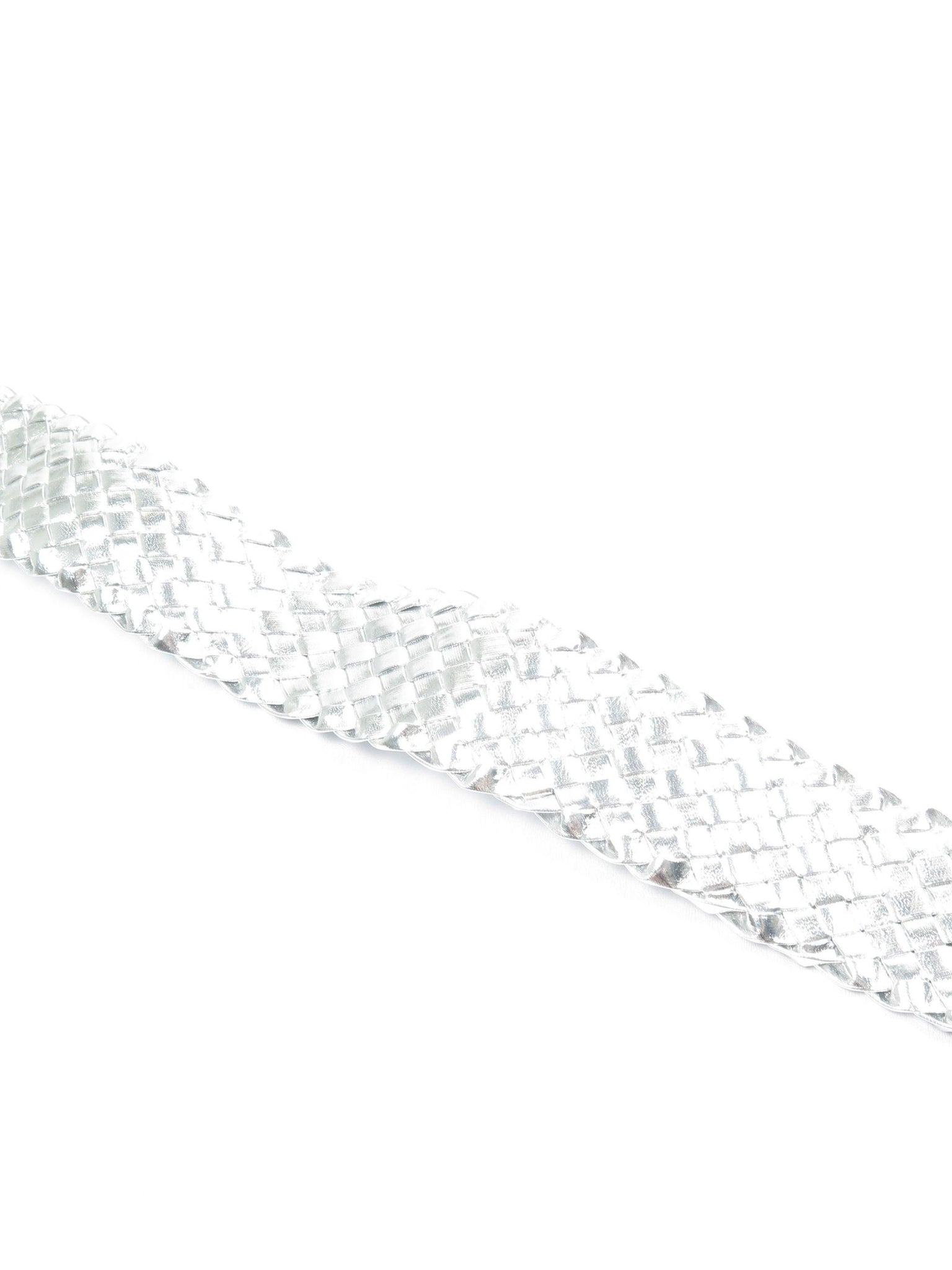 Women’s Vintage Silver Weave Belt M - The Harlequin