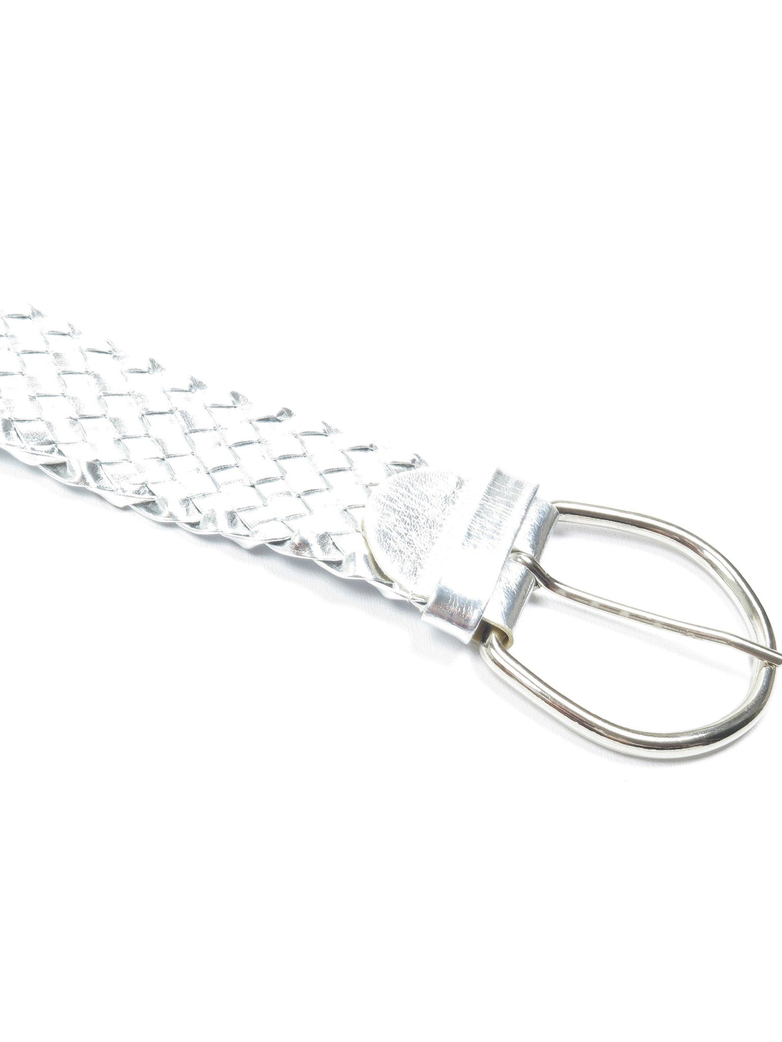 Women’s Vintage Silver Weave Belt M - The Harlequin