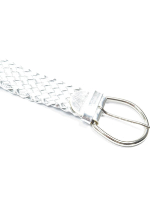 Women’s Vintage Silver Weave Belt M - The Harlequin