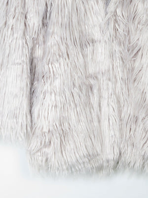 Women's Vintage Style Grey Fluffy Long Lanshifel Jacket M - The Harlequin