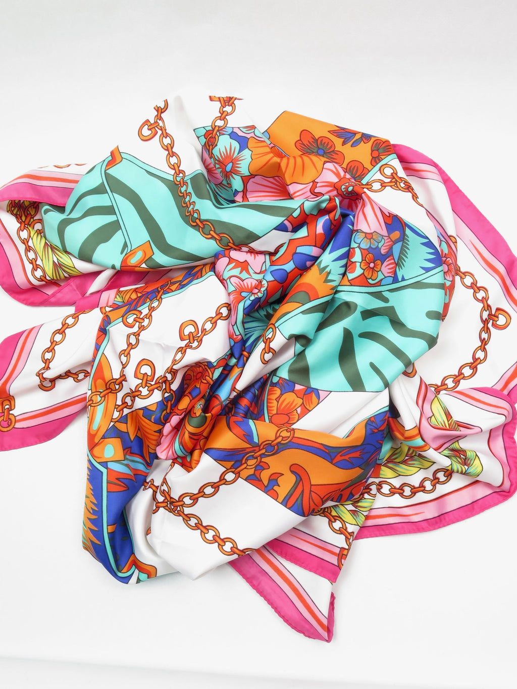 Women's Vintage Style Printed Large Scarf New - The Harlequin