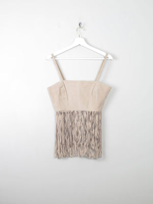 Women's Vintage Suede Fringed Top XS - The Harlequin