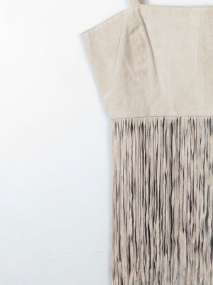 Women's Vintage Suede Fringed Top XS - The Harlequin
