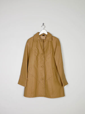 Women’s Vintage Tan Leather 3/4 Coat M - The Harlequin