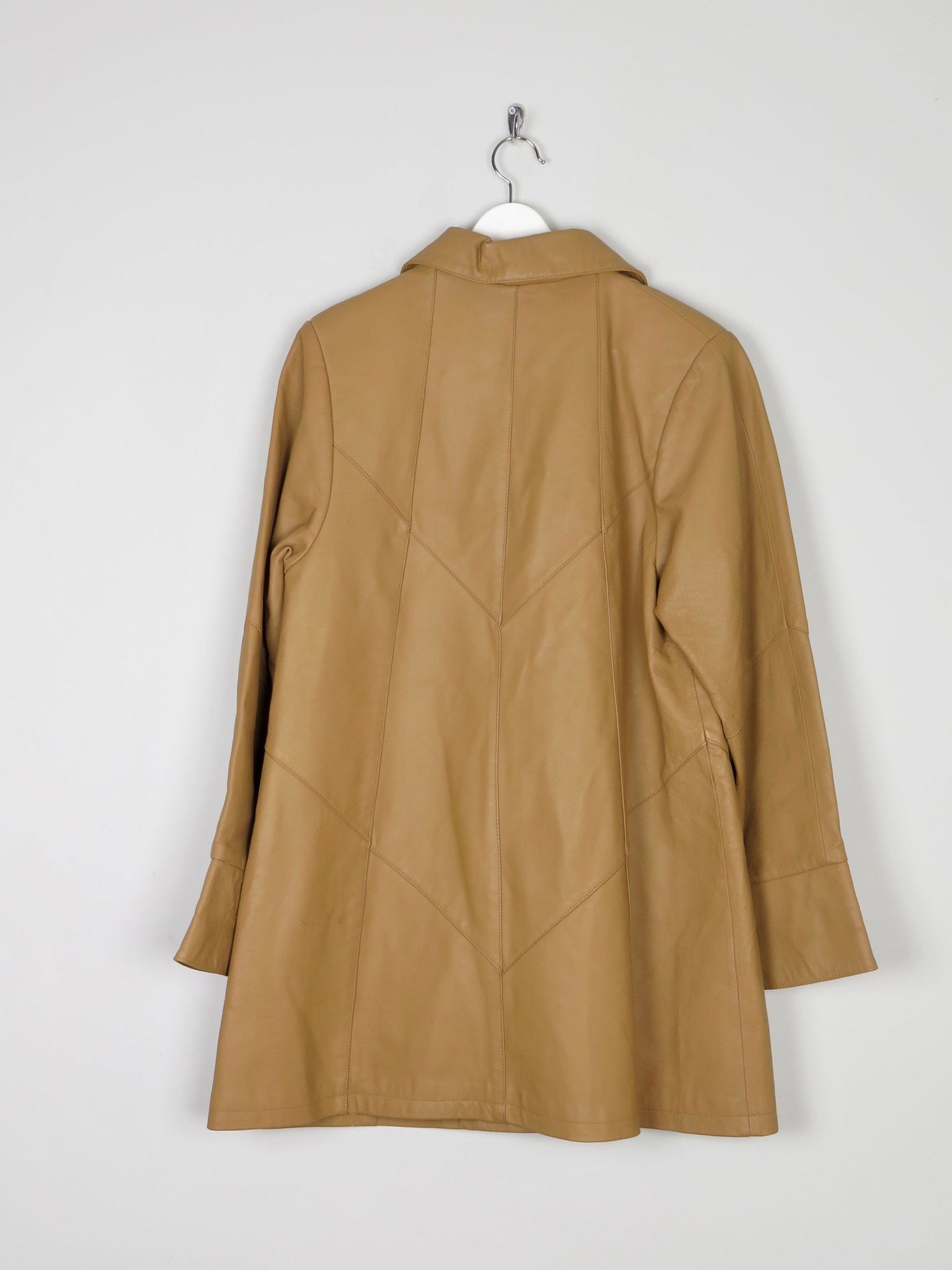 Women’s Vintage Tan Leather 3/4 Coat M - The Harlequin