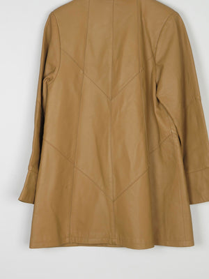 Women’s Vintage Tan Leather 3/4 Coat M - The Harlequin
