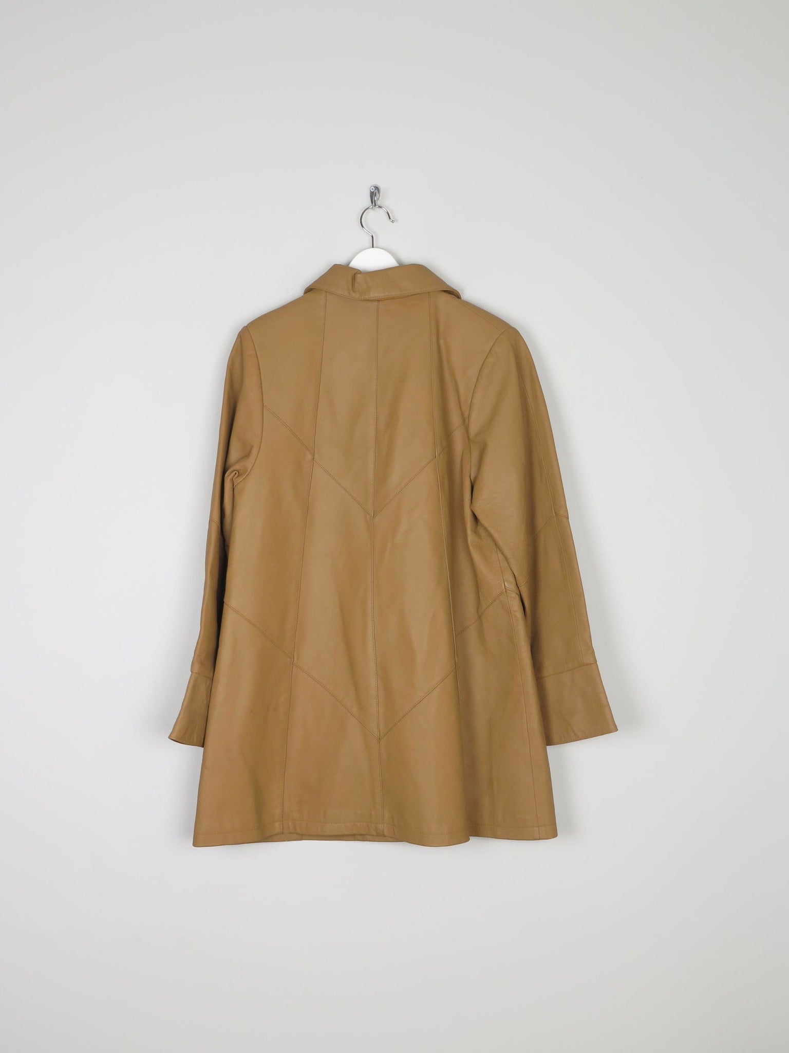 Women’s Vintage Tan Leather 3/4 Coat M - The Harlequin