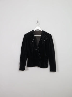 Women's Vintage Velvet Jacket With Studs M - The Harlequin
