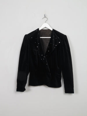 Women's Vintage Velvet Jacket With Studs M - The Harlequin