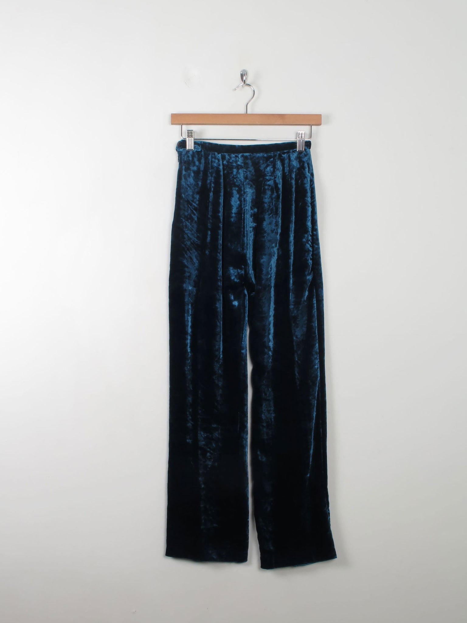 Women's Vintage Velvet Suit Petrol Blue XS/S - The Harlequin