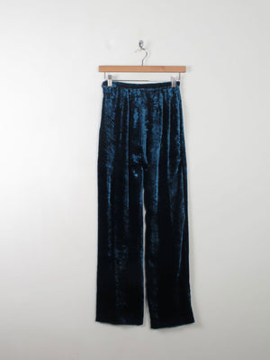 Women's Vintage Velvet Suit Petrol Blue XS/S - The Harlequin
