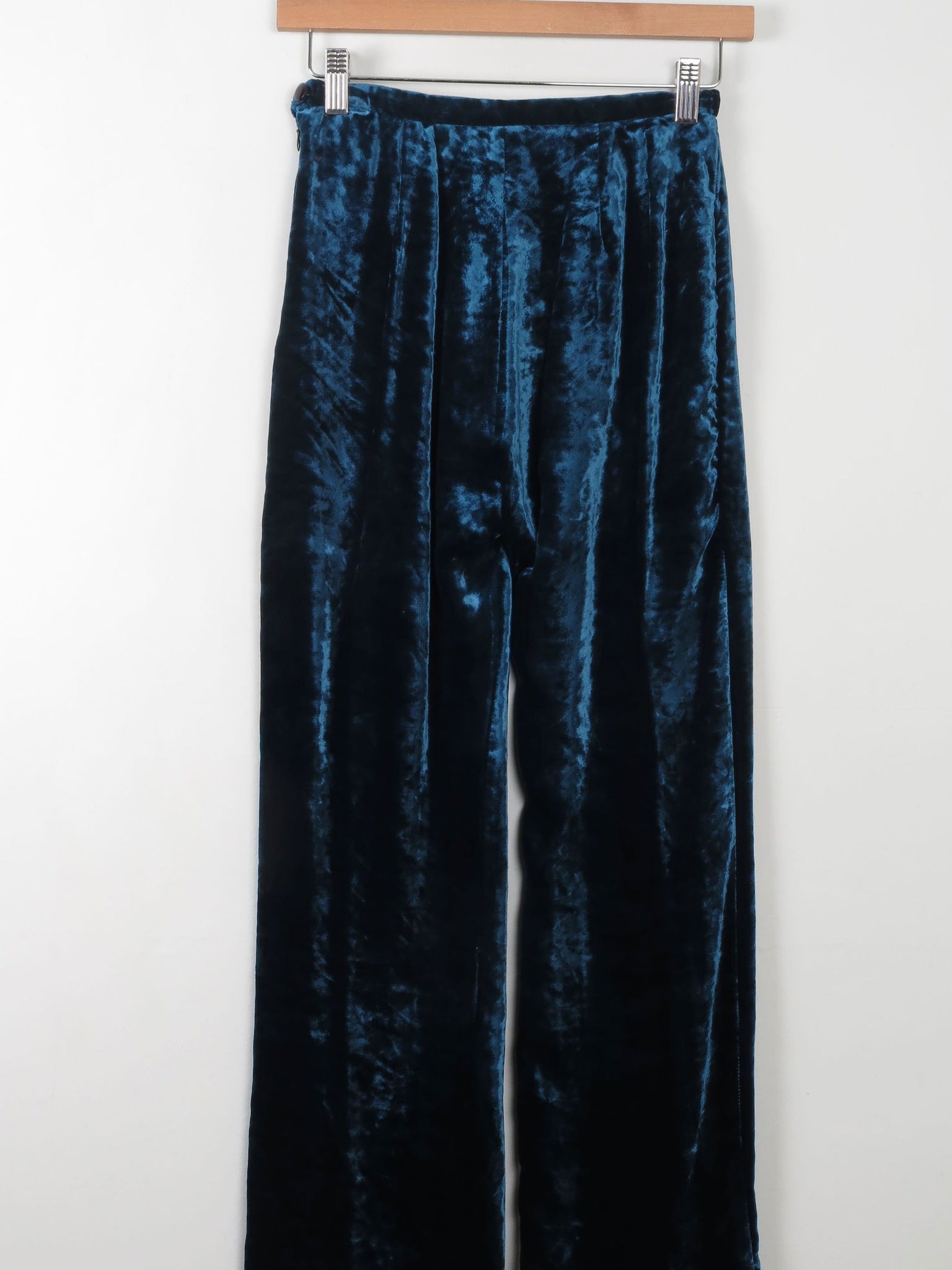 Women's Vintage Velvet Suit Petrol Blue XS/S - The Harlequin