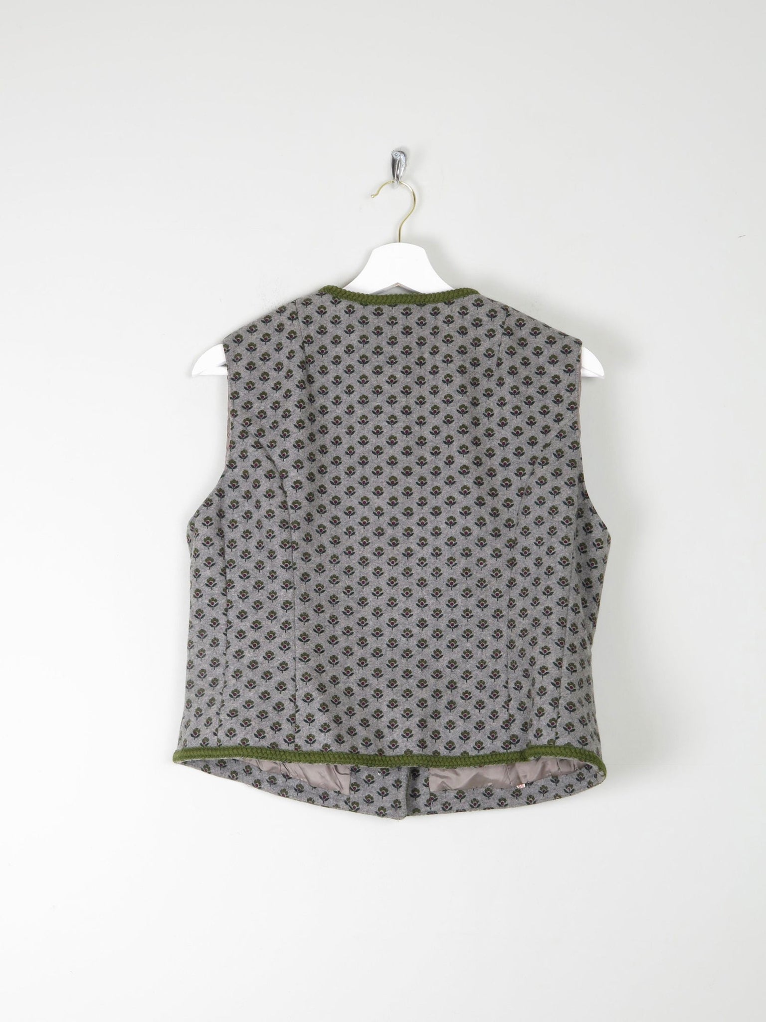 Women's Vintage Wool Floral  Monogram Tailored Waistcoat M/L 42" - The Harlequin
