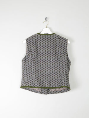 Women's Vintage Wool Floral  Monogram Tailored Waistcoat M/L 42" - The Harlequin