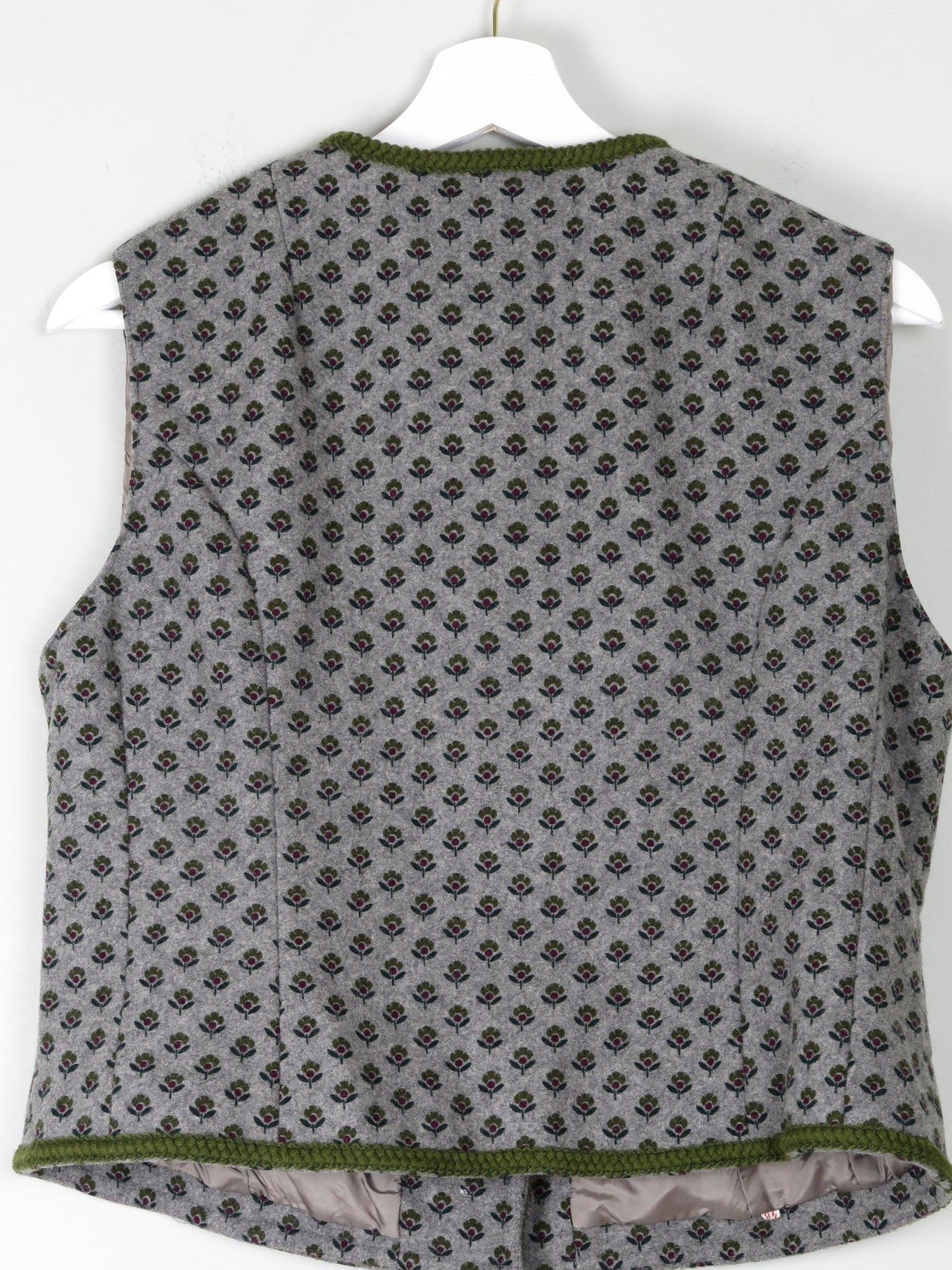 Women's Vintage Wool Floral  Monogram Tailored Waistcoat M/L 42" - The Harlequin