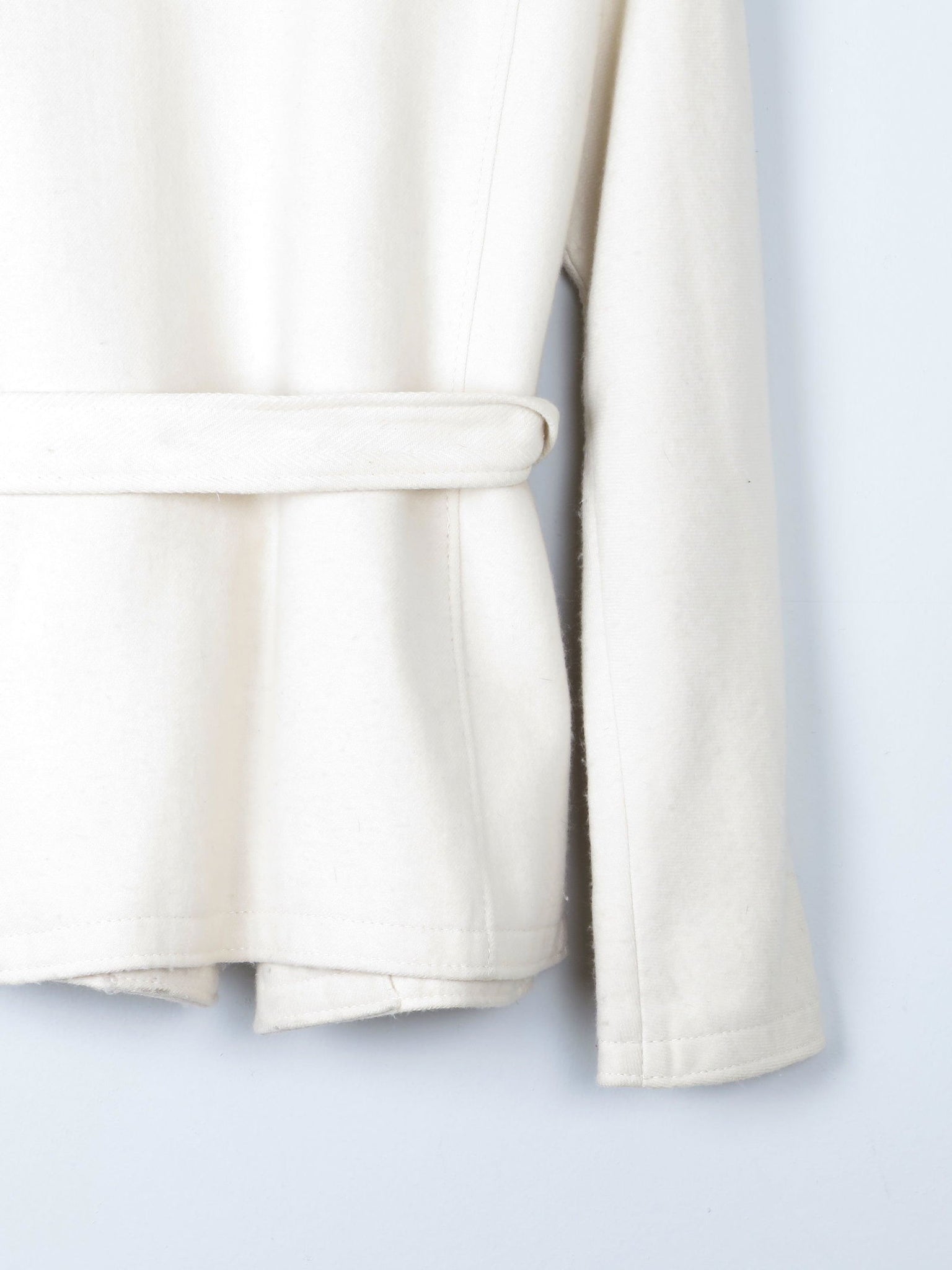 Women's Vintage Wool Mansfield Jacket Cream Belted S - The Harlequin