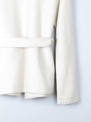 Women's Vintage Wool Mansfield Jacket Cream Belted S - The Harlequin