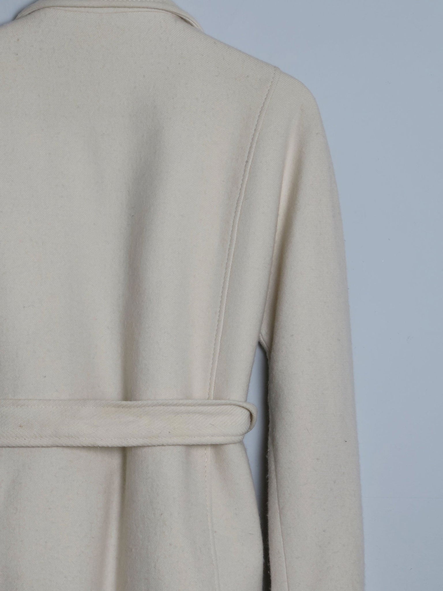 Women's Vintage Wool Mansfield Jacket Cream Belted S - The Harlequin
