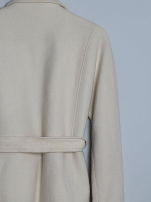 Women's Vintage Wool Mansfield Jacket Cream Belted S - The Harlequin