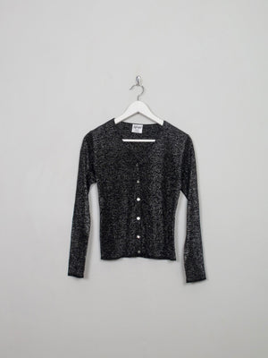 Women's Vintage Wool Silver Cardigan S - The Harlequin