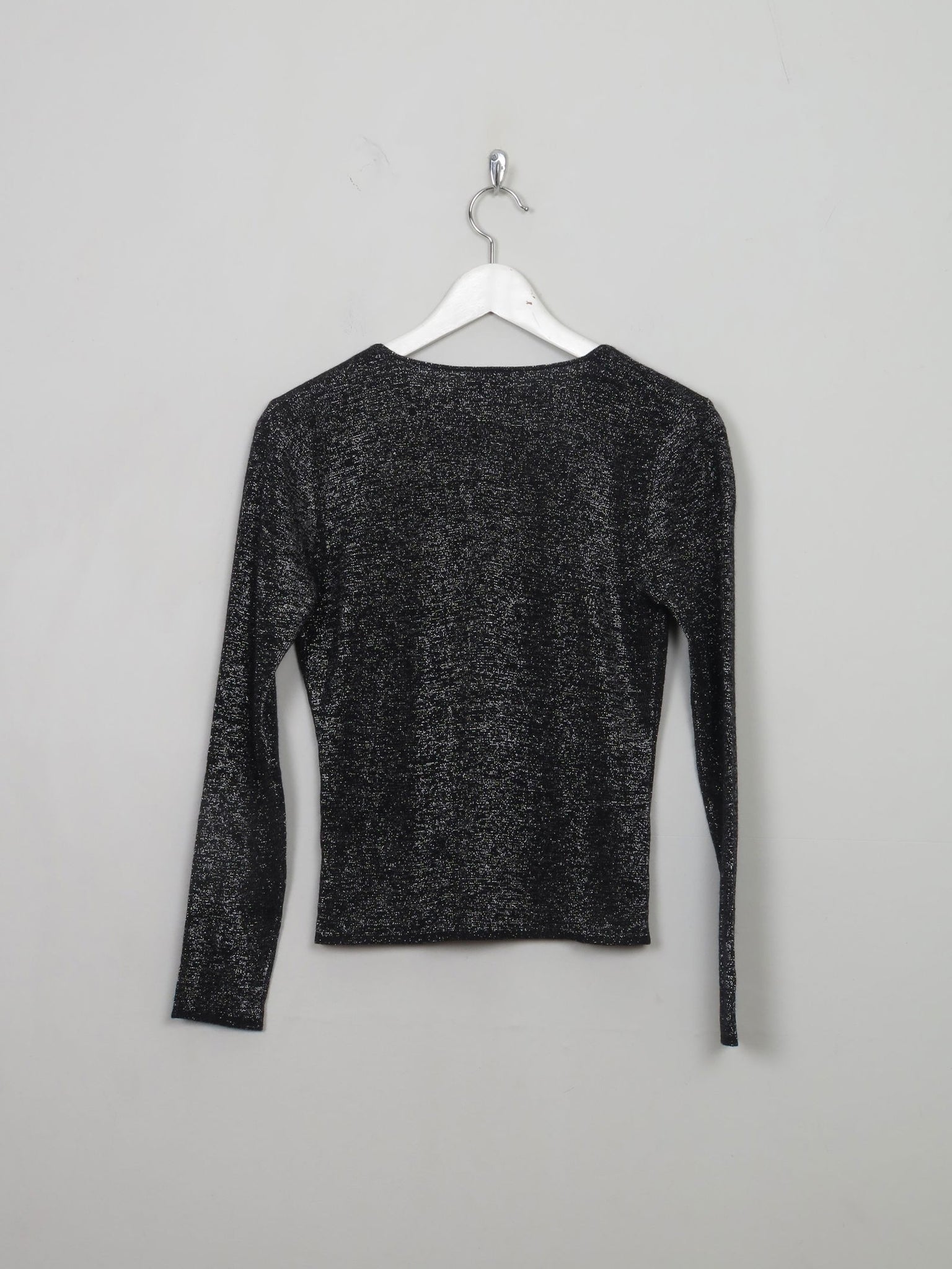 Women's Vintage Wool Silver Cardigan S - The Harlequin