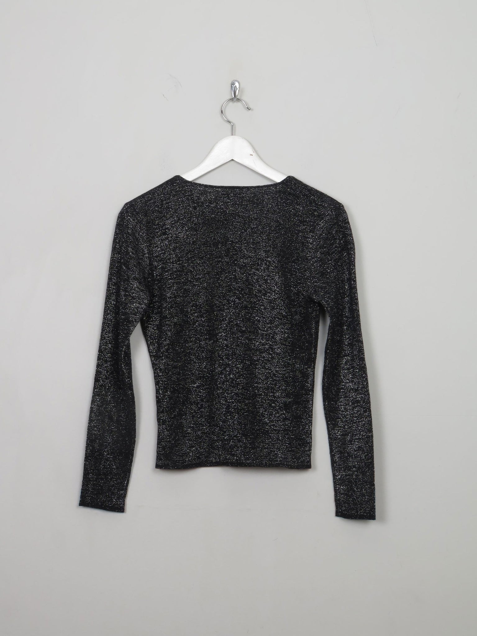 Women's Vintage Wool Silver Cardigan S - The Harlequin
