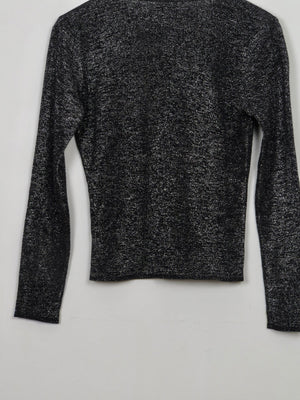 Women's Vintage Wool Silver Cardigan S - The Harlequin