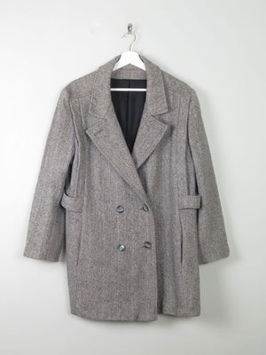 Women's Vintage Wool Tweed Short Coat L/XL - The Harlequin