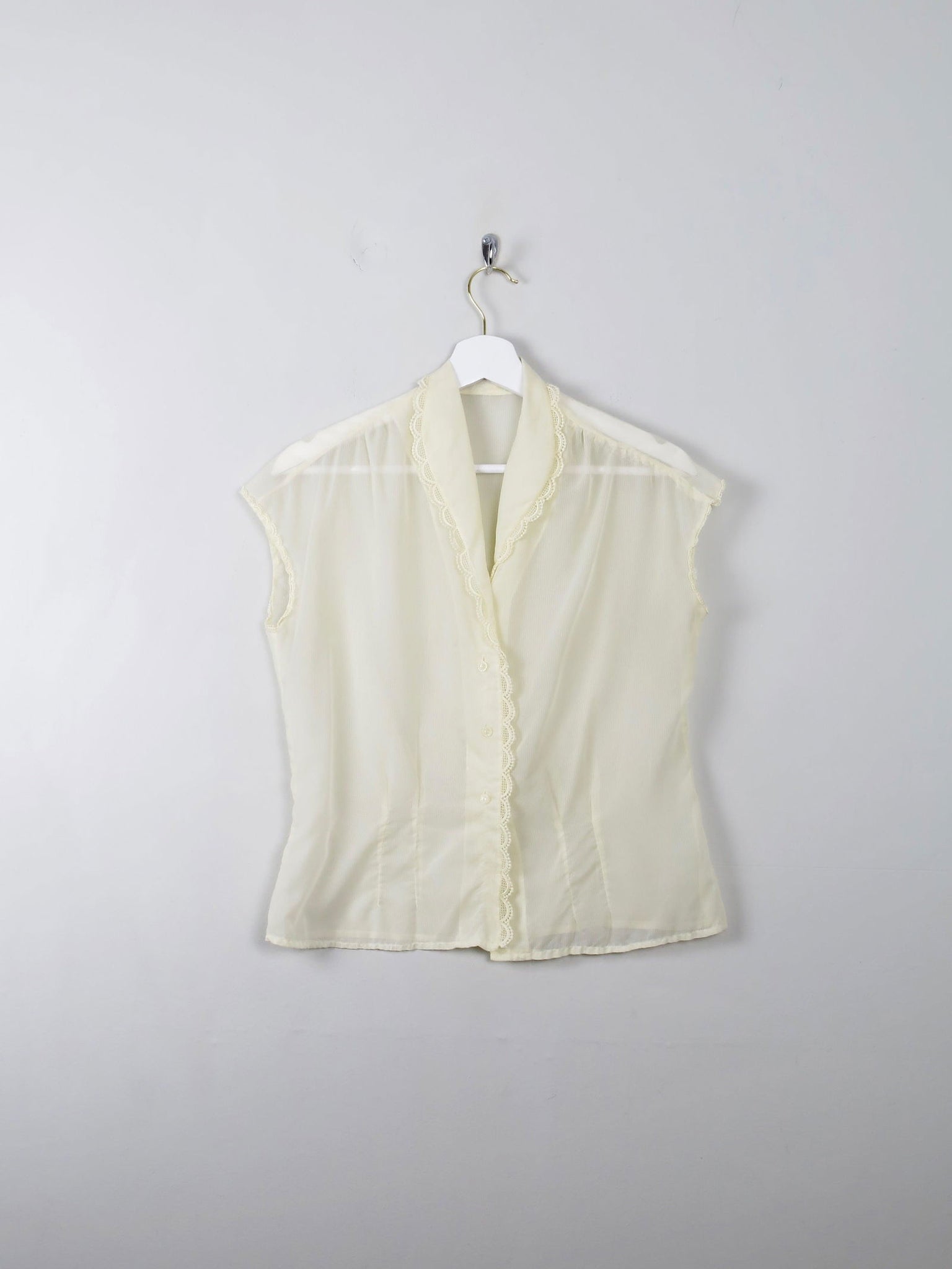 Women's Vintage Yellow Rayon 50s Blouse M - The Harlequin