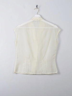Women's Vintage Yellow Rayon 50s Blouse M - The Harlequin