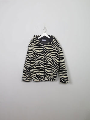 Women's Vintage Zebra Print Faux Fur With Hood S - The Harlequin