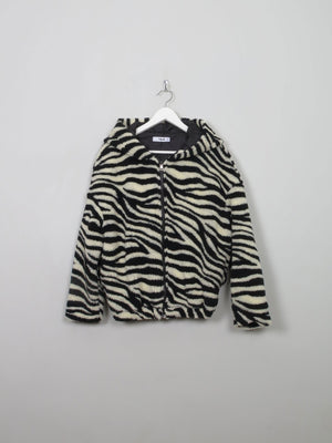 Women's Vintage Zebra Print Faux Fur With Hood S - The Harlequin